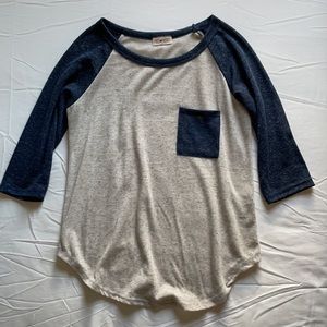 Linen-blend raglan tee